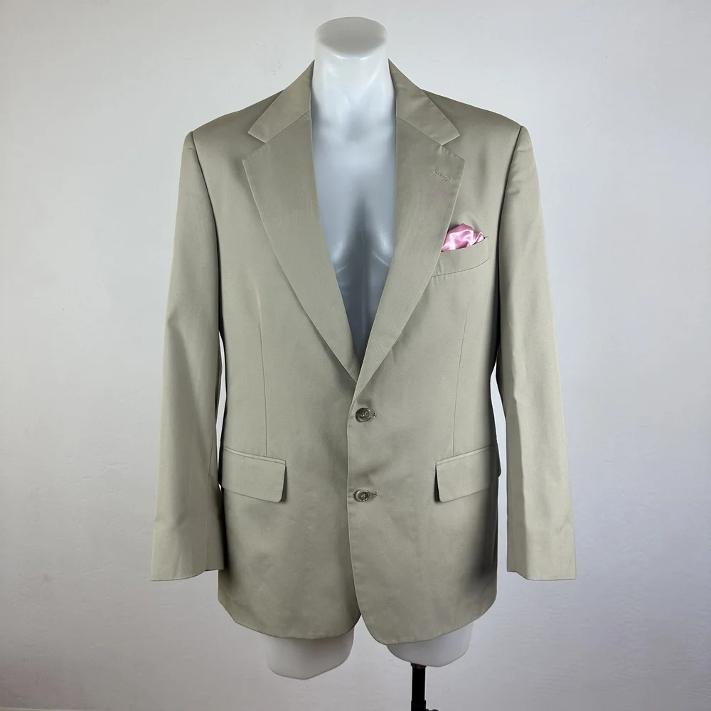 Brooks Brothers Beige Single Breasted Blazer Jacket Size 42R